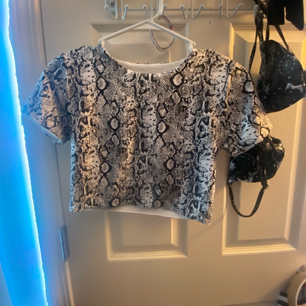 Snake Print Crop Top